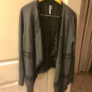 High Low Grey & Black Open Cardigan